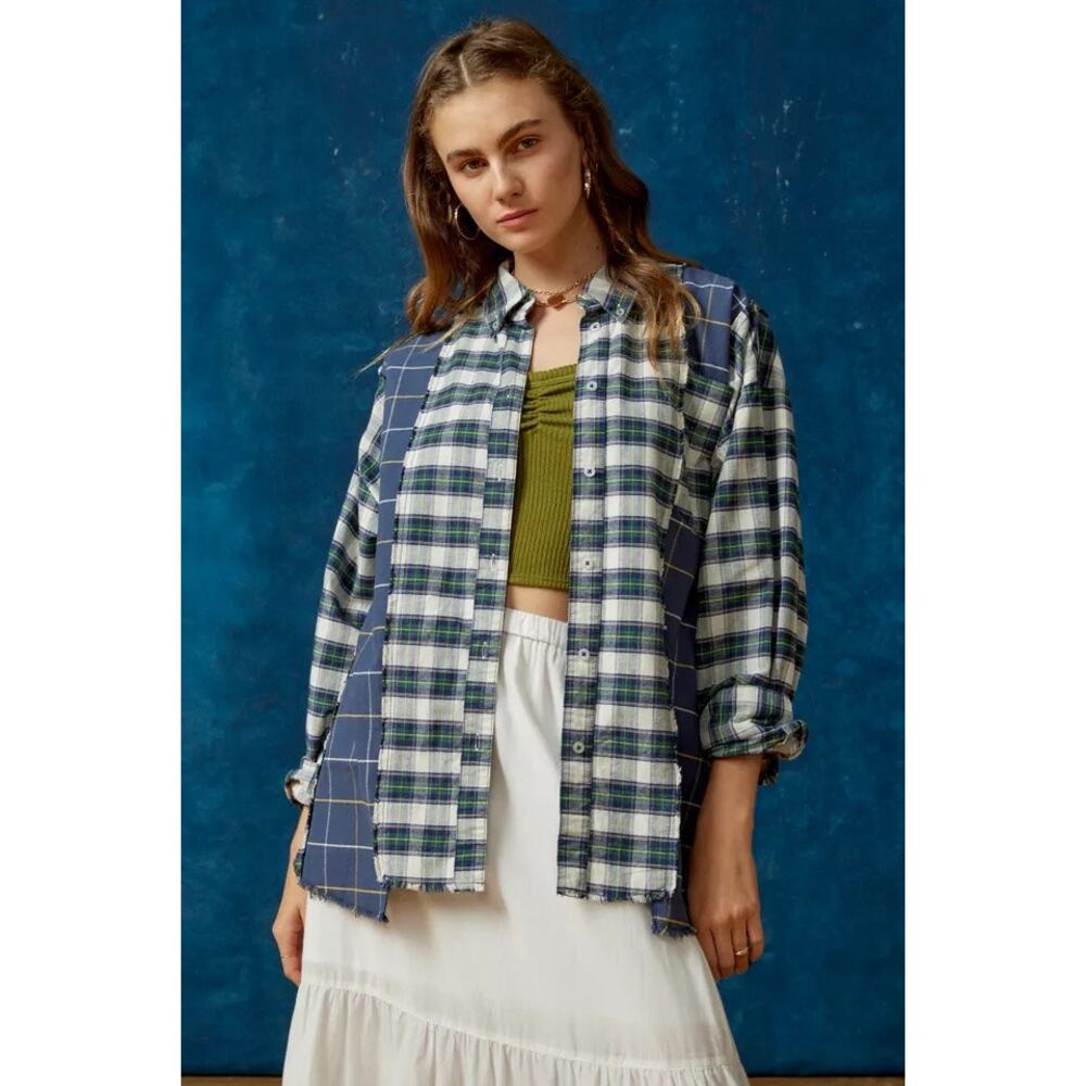 URBAN OUTFITTERS BDG Patchwork Plaid Button Down Shirt Oversized | Small - Picture 2 of 8